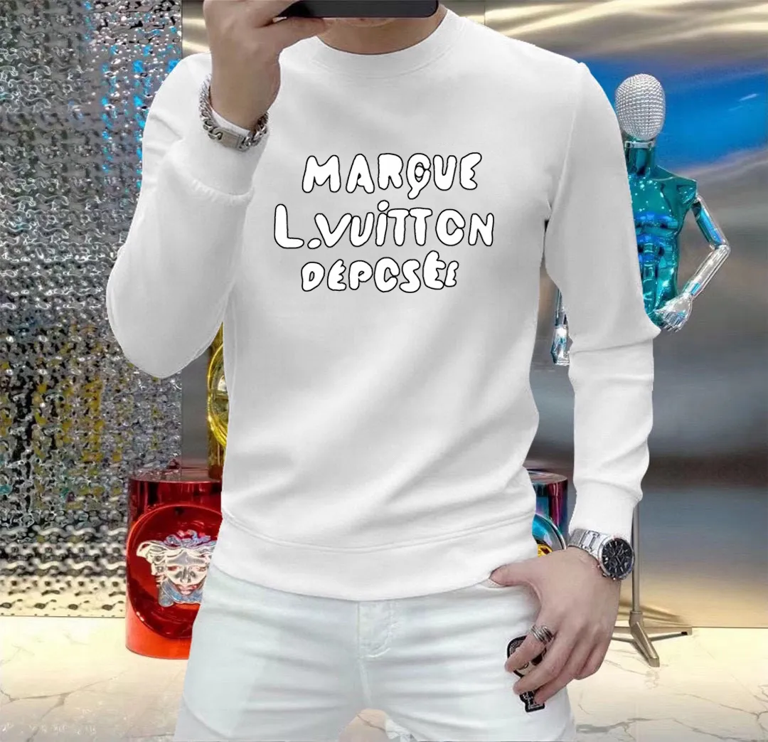 🅿️220 brand [LV Louis Vuitton] (good news for fat people) 2025ss autumn latest long-sleeved round-neck sweatshirt, on sale simultaneously on the official website. Refreshing and breathable. Made of top Tencel Roman. Comfortable and soft. 3D three-dimensional clarity. Super fashion sense. Great for gifting and keeping for yourself. Size: M-5XL (can wear up to 220 pounds)
